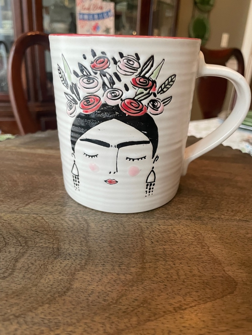 Frida Kahlo Floral Ceramic Coffee Mug